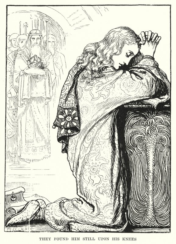 Našli ho stále na kolenou (rytina) od Amelia M. (attr.to) Bowerley or Bauerle