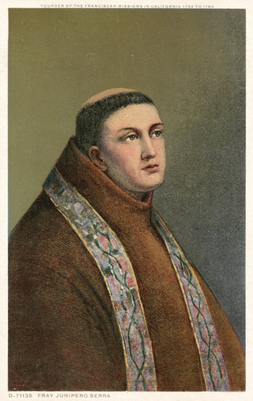 Fray Junipero Serra, zakladatel františkánských misií v Kalifornii 1769 až 1784 od American School