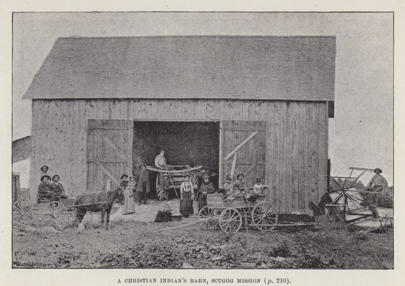 Stodola křesťanského Indiána, mise Scugog (černobílá fotografie) od American Photographer (after)