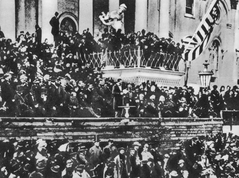 Druhá inaugurace Abrahama Lincolna, 4. března 1865 (černobílá fotografie) od American Photographer (after)