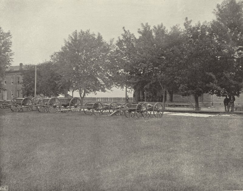 Baterie ve Fort Omaha, Nebraska (černobílá fotografie) od American Photographer (after)