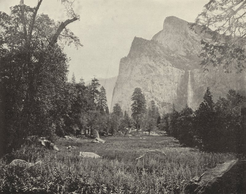 Bridal Veil Falls, Yosemite Valley, Kalifornie (černobílá fotografie) od American Photographer (after)