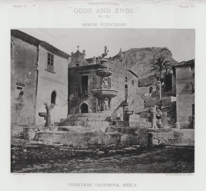 Fontána, Taormina, Sicílie (černobílá fotografie) od American Photographer (after)