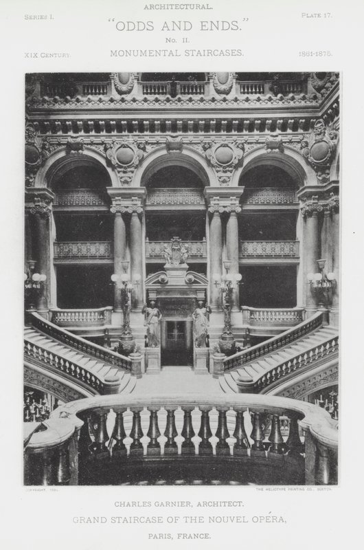 Velké schodiště Nouvel Opera, Paříž, Francie (černobílá fotografie) od American Photographer (after)