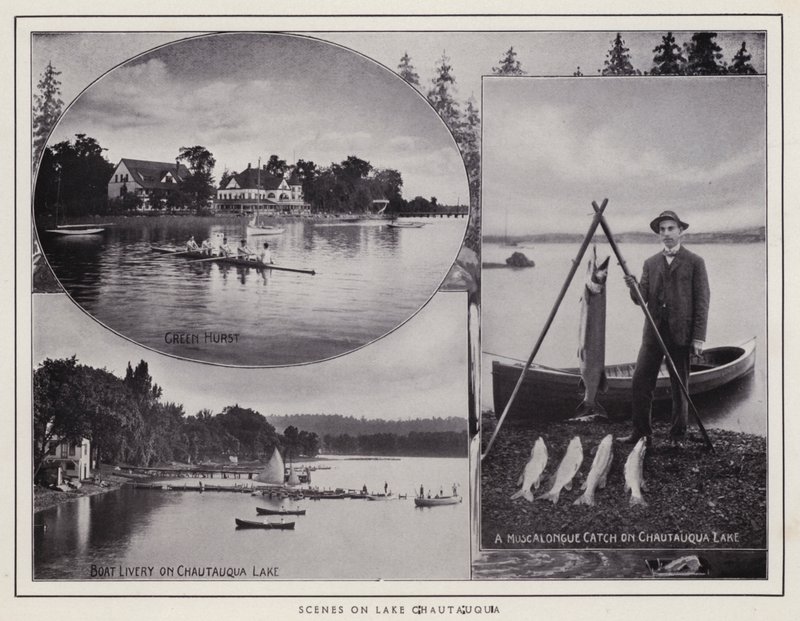 Jamestown, NY: Scény na jezeře Chautauqua (černobílá fotografie) od American Photographer (after)