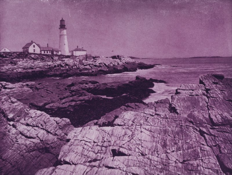 Maják v přístavu Portland, Maine (černobílá fotografie) od American Photographer (after)