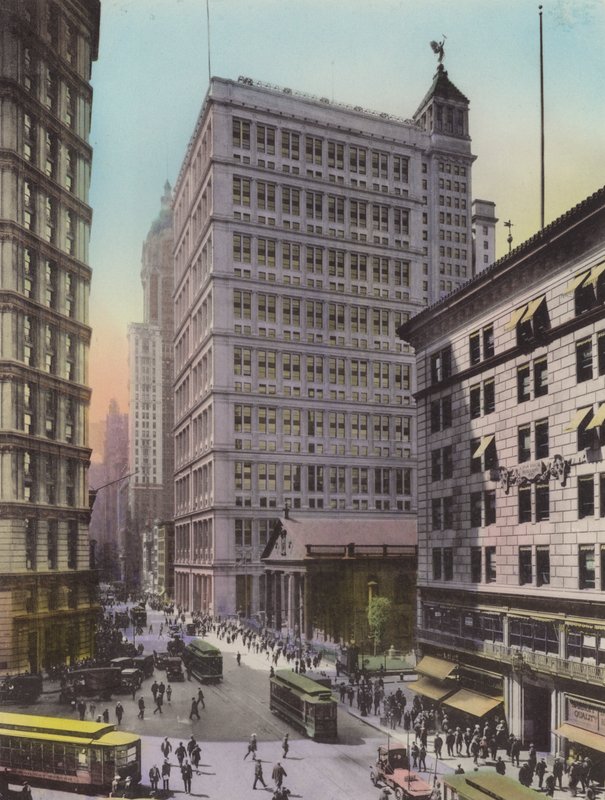 New York: St Paul Bldg; Am Telefon a telegraf; Astor House (foto) od American Photographer (after)