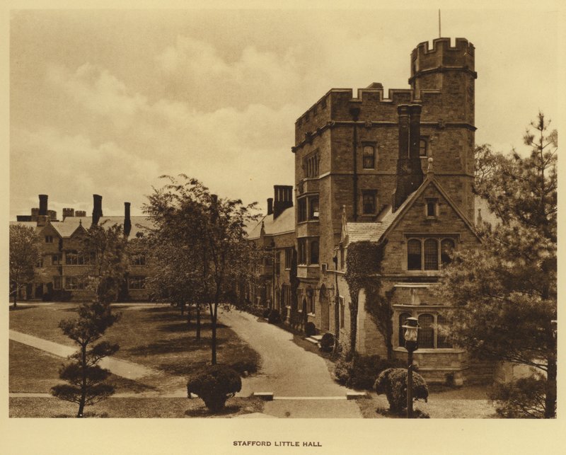 Princetonská univerzita: Stafford Little Hall (černobílá fotografie) od American Photographer (after)