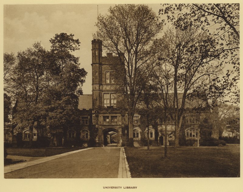 Princetonská univerzita: Univerzitní knihovna (černobílá fotografie) od American Photographer (after)