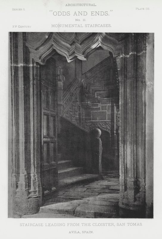 Schodiště vedoucí z kláštera, San Tomas, Avila, Španělsko (č/b foto) od American Photographer (after)