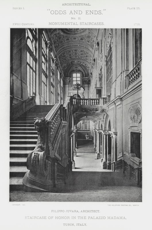 Schodiště cti v Palazzo Madama, Turín, Itálie (černobílá fotografie) od American Photographer (after)