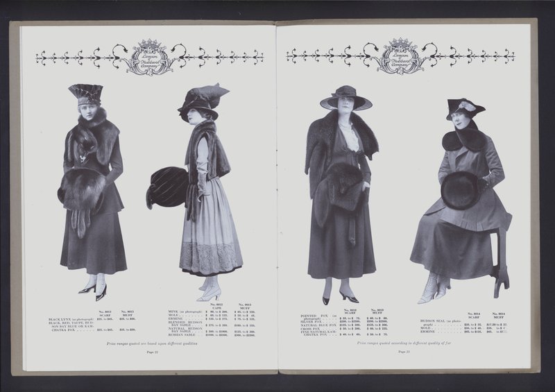 Dvoustránka z The Theatre of Fur Fashion (č/b foto) od American Photographer (after)