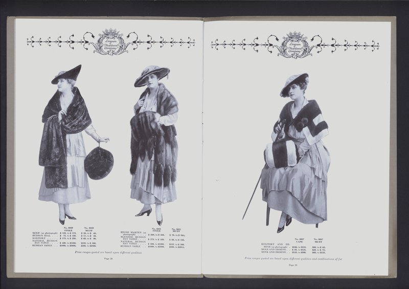 Dvoustránka z The Theatre of Fur Fashion (č/b foto) od American Photographer (after)