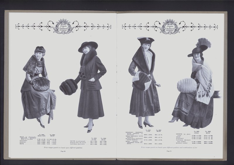 Dvoustránka z The Theatre of Fur Fashion (č/b foto) od American Photographer (after)