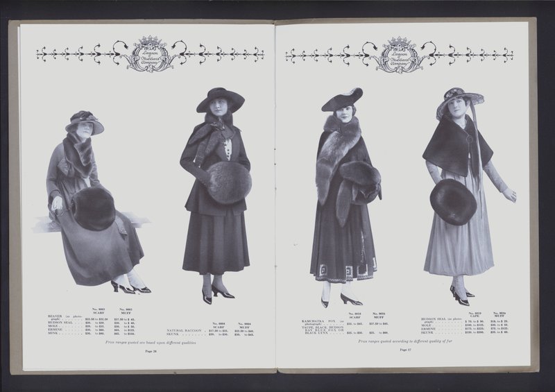 Dvoustránka z The Theatre of Fur Fashion (č/b foto) od American Photographer (after)