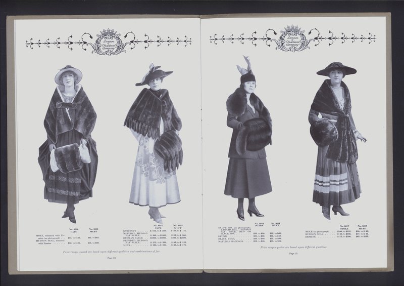 Dvoustránka z The Theatre of Fur Fashion (č/b foto) od American Photographer (after)