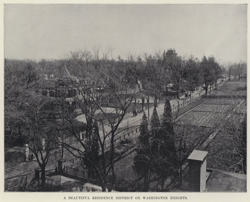 Krásná rezidenční čtvrť na Washington Heights (černobílá fotografie) od American Photographer