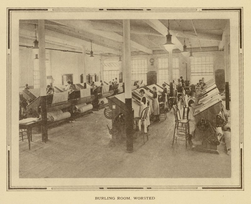 Amoskeag Manufacturing Company: Burling Room, Worsted (čb fotografie) od American Photographer