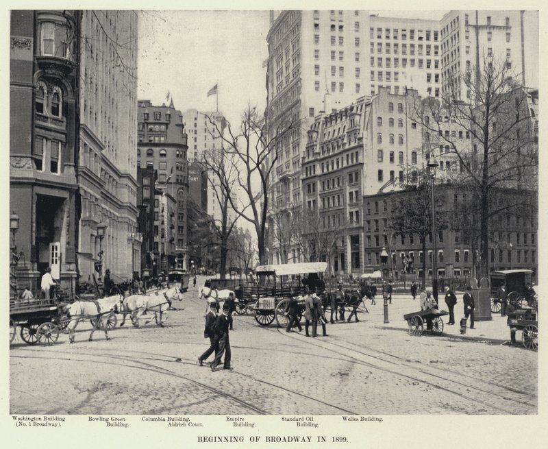Začátek Broadwaye v roce 1899 (černobílá fotografie) od American Photographer