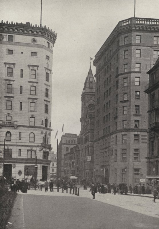 Boston: (čb fotografie): Masonic Temple, YMCU, Hotel Touraine, Boylston Street (čb fotografie) od American Photographer