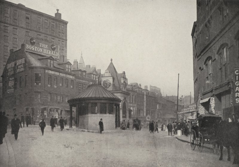 Boston: Scollay Square a vjezd do tunelu East Boston (čb fotografie) od American Photographer