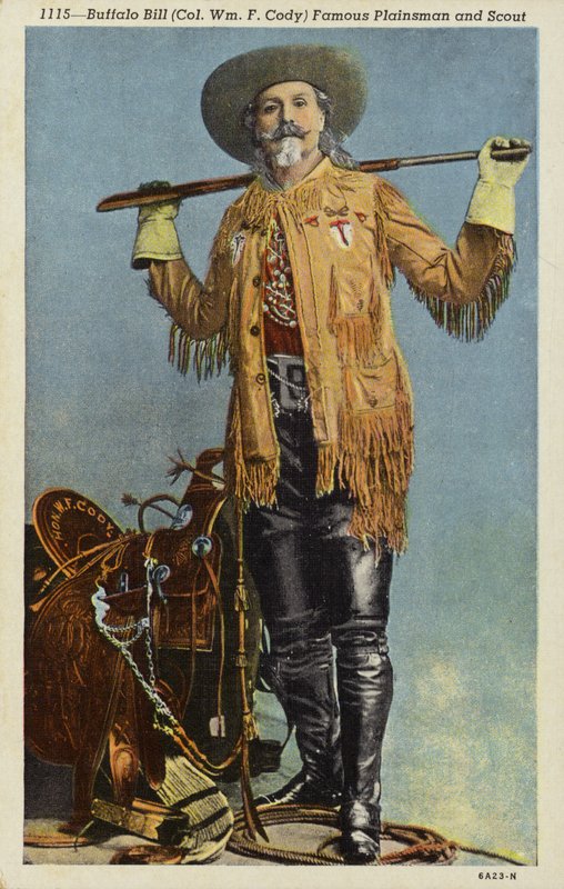 Buffalo Bill, slavný prostý muž a skaut (1846-1917) (barevná litografie) od American Photographer