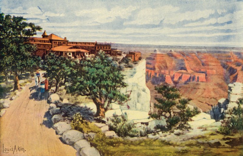 Hotel El Tovar na okraji, Národní park Grand Canyon (barevné foto) od American Photographer