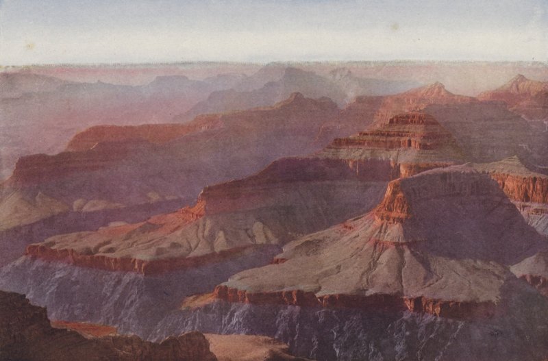 Grand Canyon, Arizona, západ slunce z Hopi Point (kolorovaná fotografie) od American Photographer