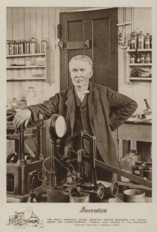 Vynález, Thomas Alva Edison ve své dílně od American Photographer