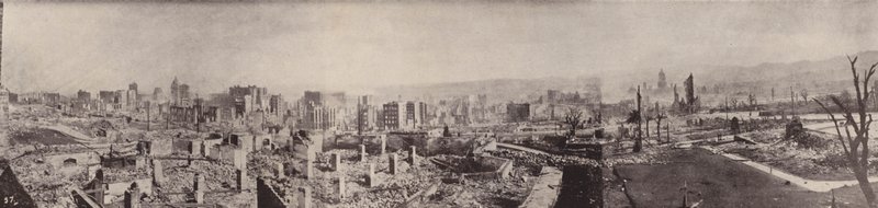 Panorama města kostlivců z Nob Hill (čb fotografie) od American Photographer