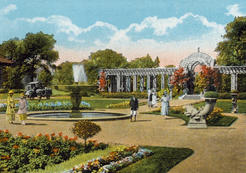 Pergola, poblíž administrativní budovy, Washington Park (barevné foto) od American Photographer