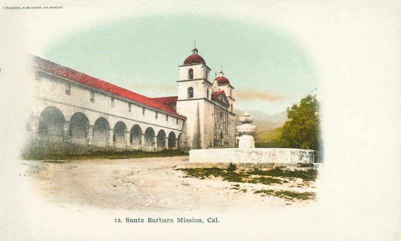 Santa Barbara Mission, Kalifornie (kolorovaná fotografie) od American Photographer