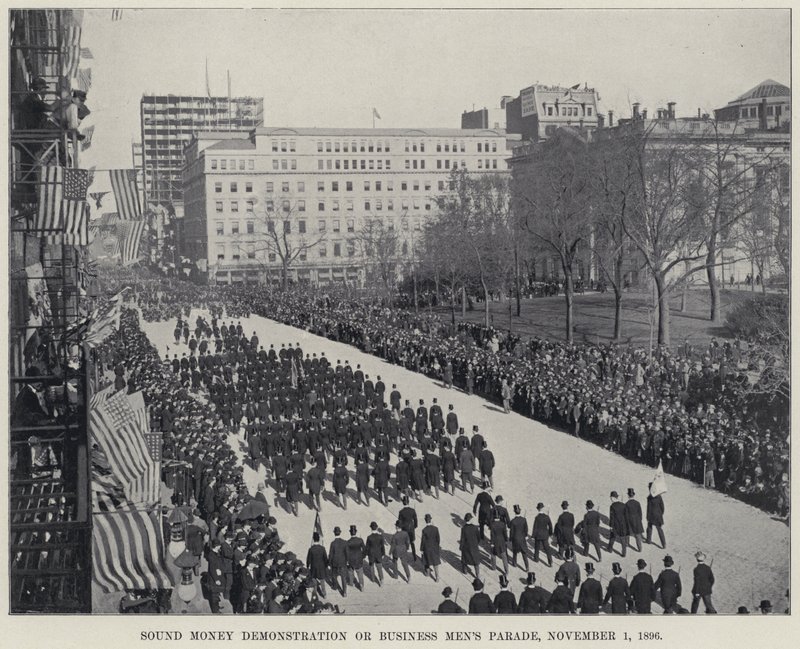 Zvuková demonstrace peněz nebo průvod obchodníků od American Photographer