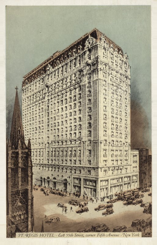 Hotel St Regis, East 55th Street a roh 5th Avenue, New York, USA (kolorovaná fotografie) od American Photographer