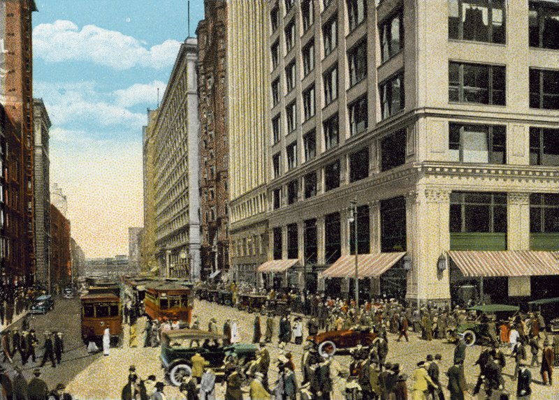 State Street, při pohledu na sever od Madison Street (barevná fotografie) od American Photographer