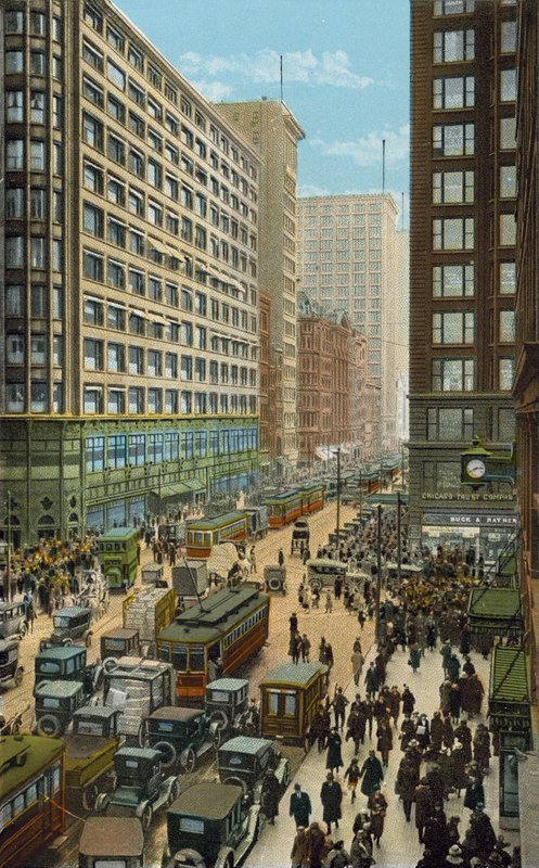 State a Madison Street, nejrušnější kout na světě (barevné foto) od American Photographer