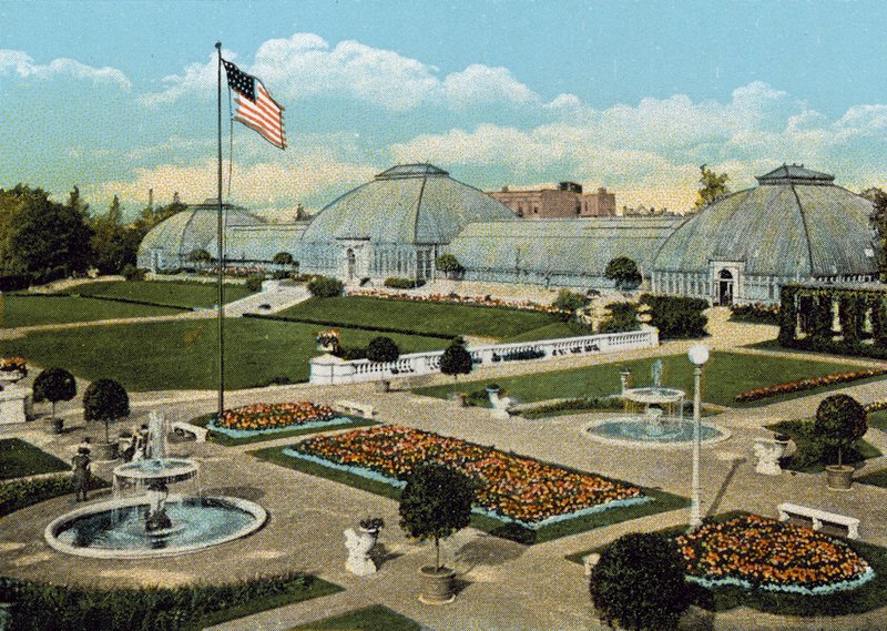 Sunken Gardens and Conservatory, Washington Park (barevné fotografie) od American Photographer