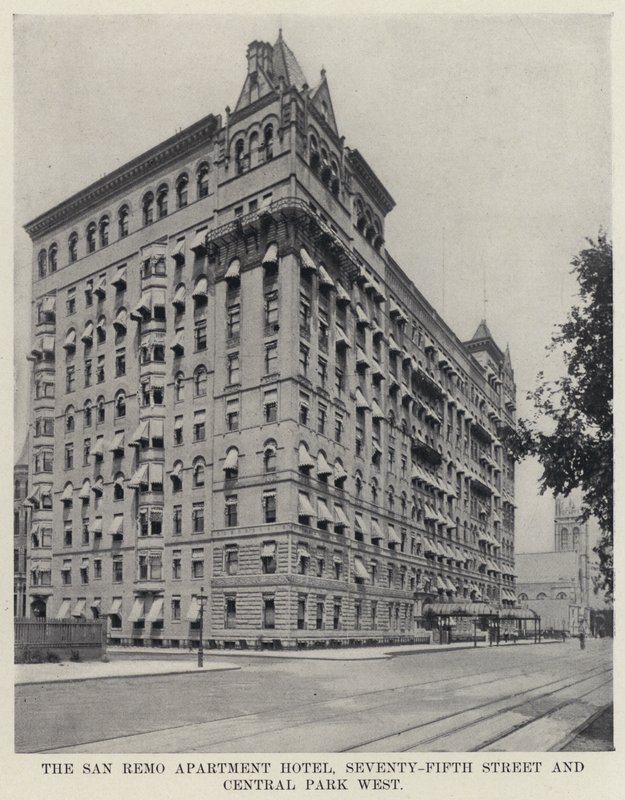 The San Remo Apartment Hotel, 75. ulice a Central Park West (černobílá fotografie) od American Photographer