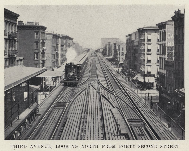 Third Avenue, při pohledu na sever z ulice Forty-Second Street (černobílá fotografie) od American Photographer