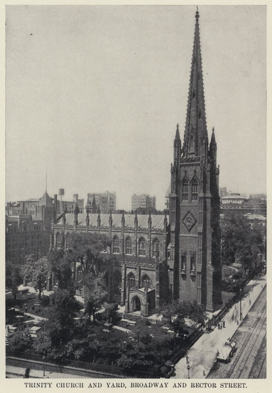 Trinity Church and Yard, Broadway a Rector Street (černobílá fotografie) od American Photographer