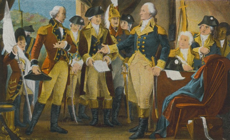 Washington odmítající Cornwallisovy předehry v Yorktownu ve Virginii (barevná fotografie) od American Photographer