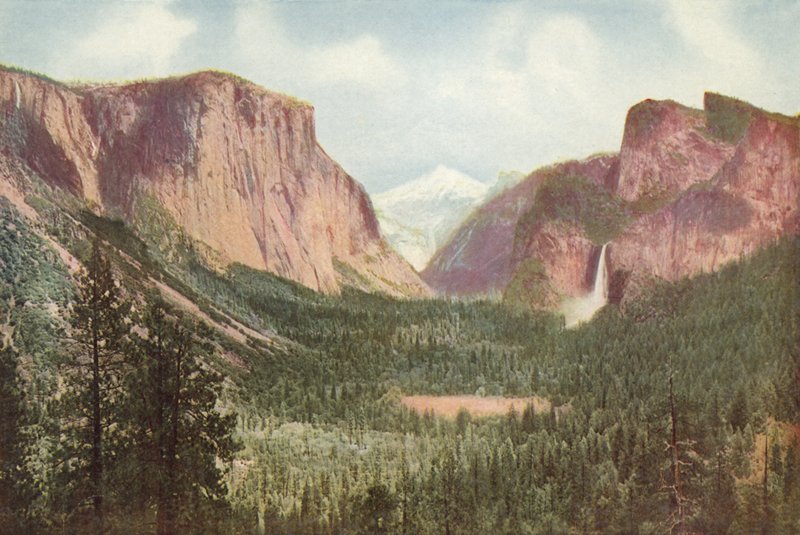Yosemite Valley, Kalifornie, celkový pohled z Artists Point (barevné fotografie) od American Photographer