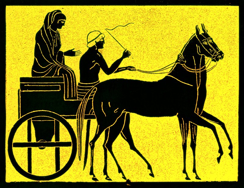 Řecký vůz, ilustrace z Historie Řecka od Victora Duruye, publikoval 1890 (digitálně vylepšený obrázek) od American School
