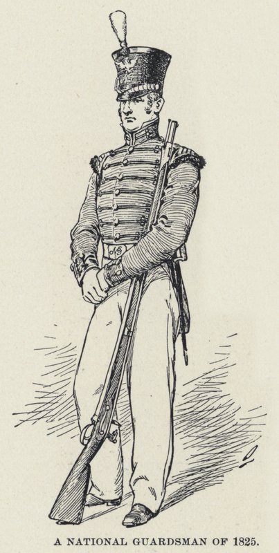 Národní gardista z roku 1825 (litho) od American School
