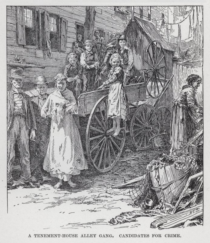 Gang činžovního domu Alley, kandidáti na zločin (litho) od American School