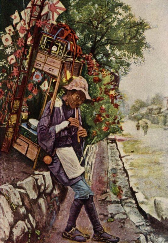 Japonský prodavač hraček (barva litho) od American School