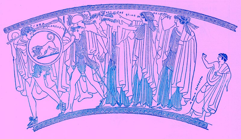 Abduction of Helen, ilustrace z Dějiny Řecka od Victora Duruye, publikoval 1890 (digitálně vylepšený obrázek) od American School