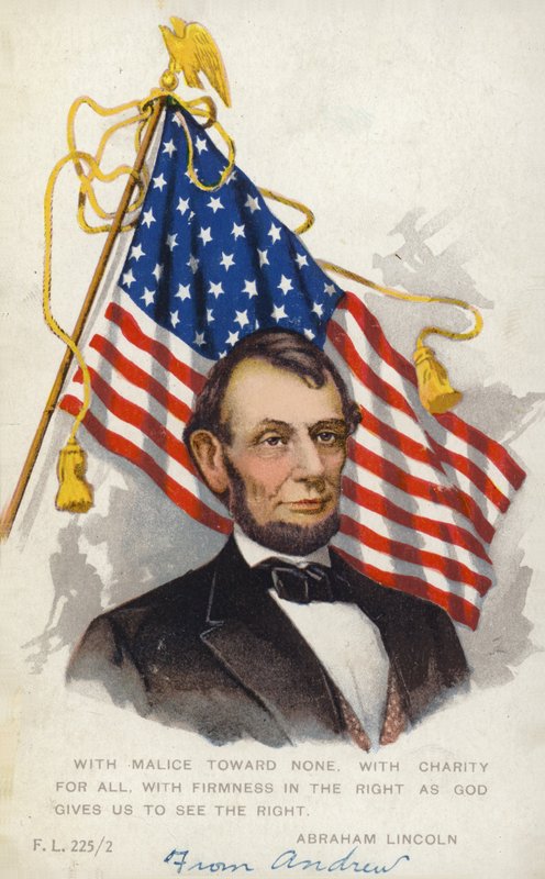 Abraham Lincoln (barevná litografie) od American School