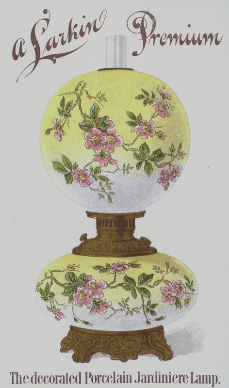 Reklama na Larkin Premium decorated porcelain jardiniere lamps (chromolitho) od American School