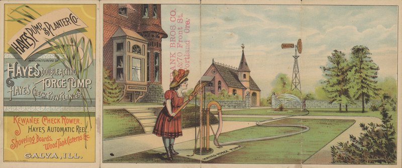 Reklama na Hayes Pump and Planter Company (barevné lito) od American School
